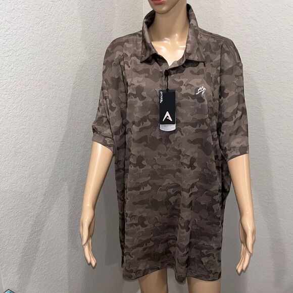 NWT-ANTIGUA brown camouflaged shirt - Picture 1 of 8